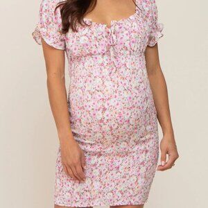 NWT PinkBlush Floral Smocked Maternity Dress